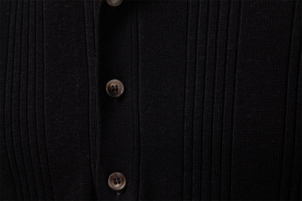 Men’s Classic Ribbed Knit Henley Shirt-thumbmail-20