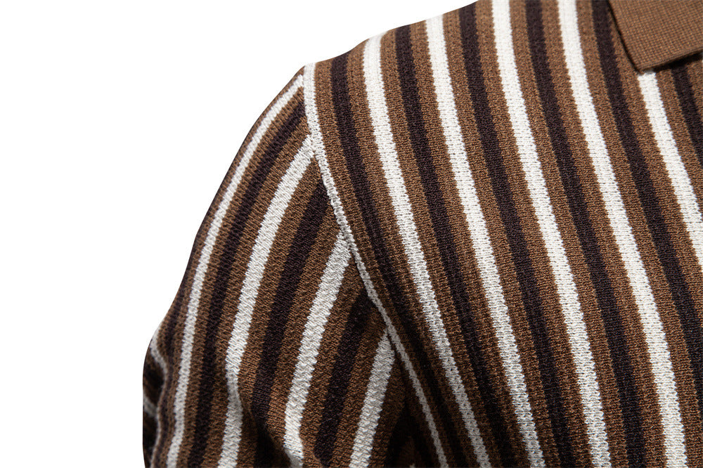 Men’s Vintage Stripe Knit Polo Shirt-thumbmail-6