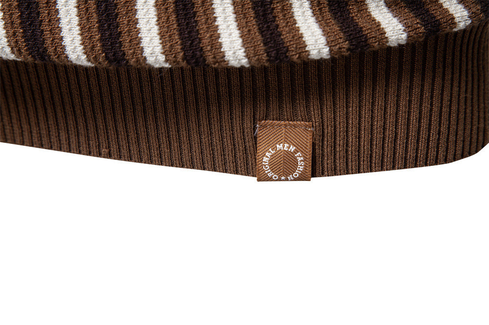 Men’s Vintage Stripe Knit Polo Shirt-thumbmail-11