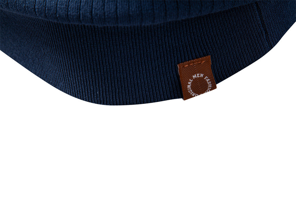 Men’s Classic Ribbed Knit Polo Shirt-thumbmail-9