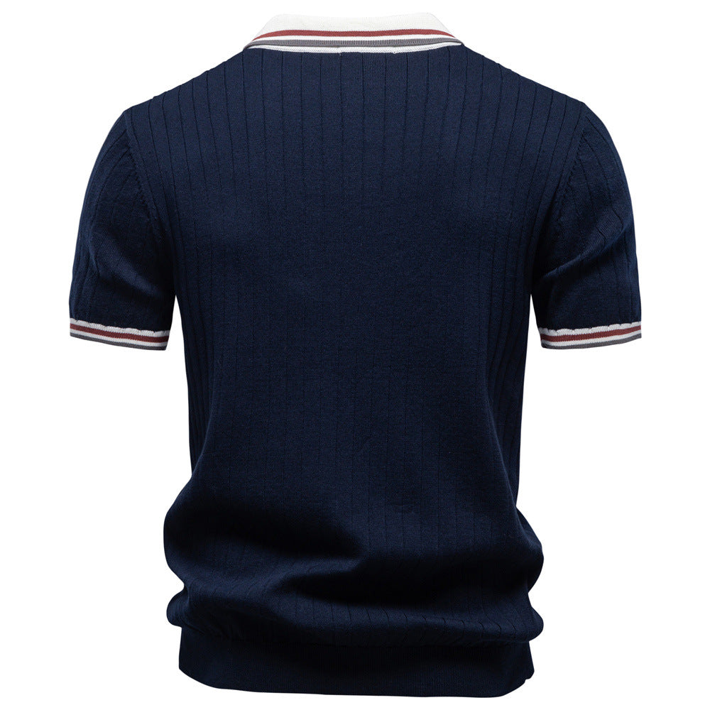 Men’s Heritage Contrast Collar Knit Polo Shirt-thumbmail-3