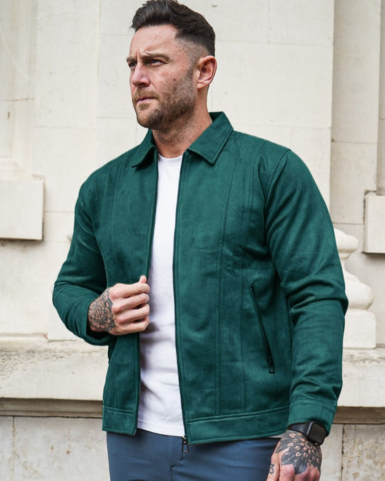 Timeless Suede Bomber Jacket New - Ahaselected