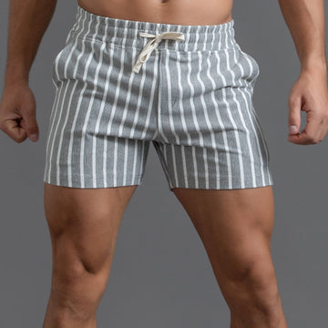 Men’s Striped Drawstring Casual Shorts