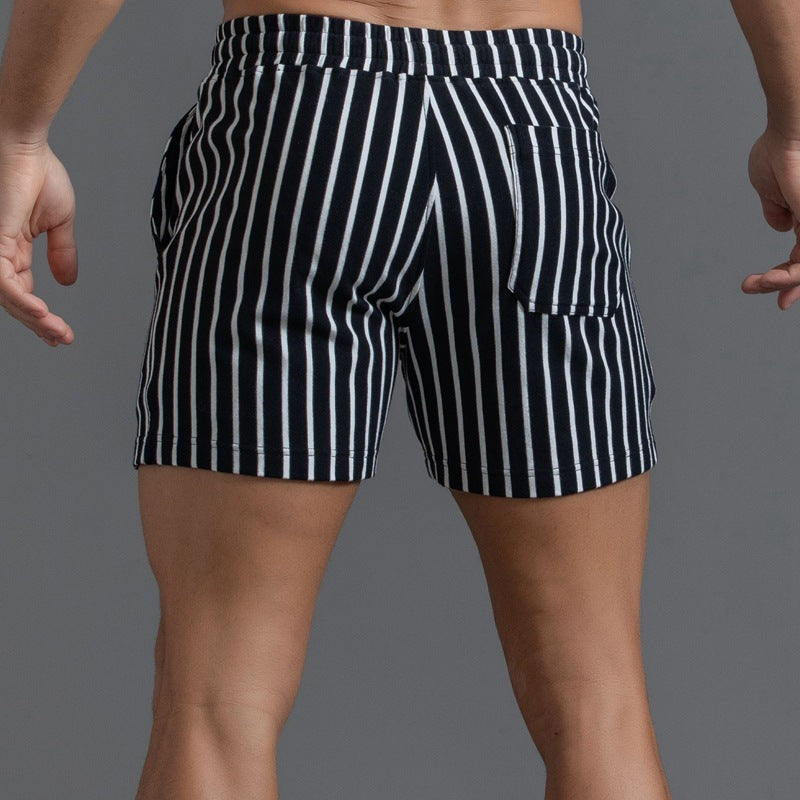 Men’s Striped Drawstring Casual Shorts-thumbmail-9