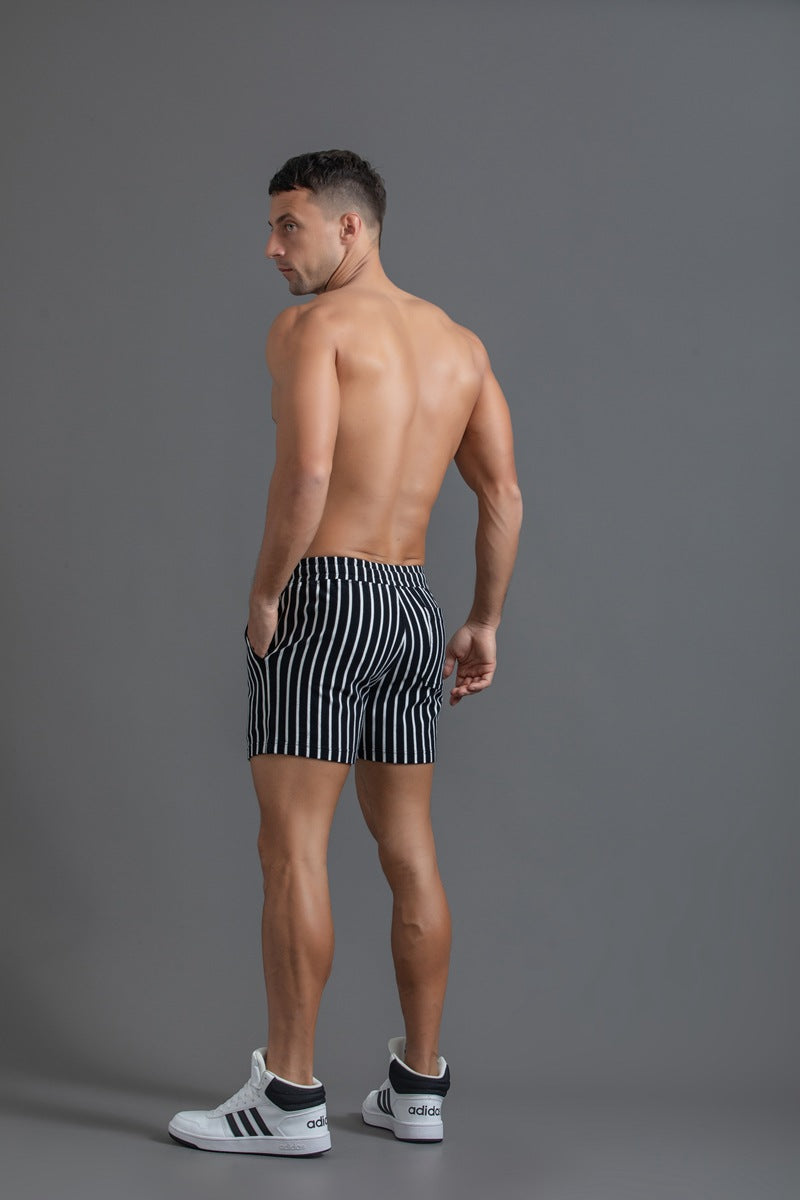 Men’s Striped Drawstring Casual Shorts-thumbmail-12