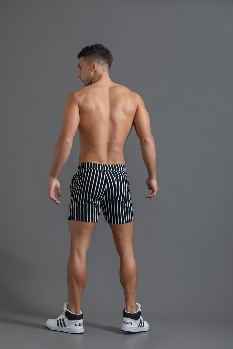 Men’s Striped Drawstring Casual Shorts-thumbmail-13