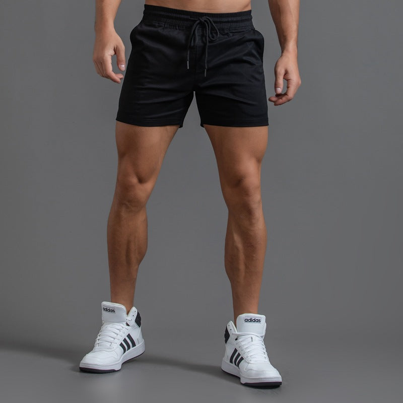 Men’s Elastic Waist Cotton Shorts-thumbmail-3