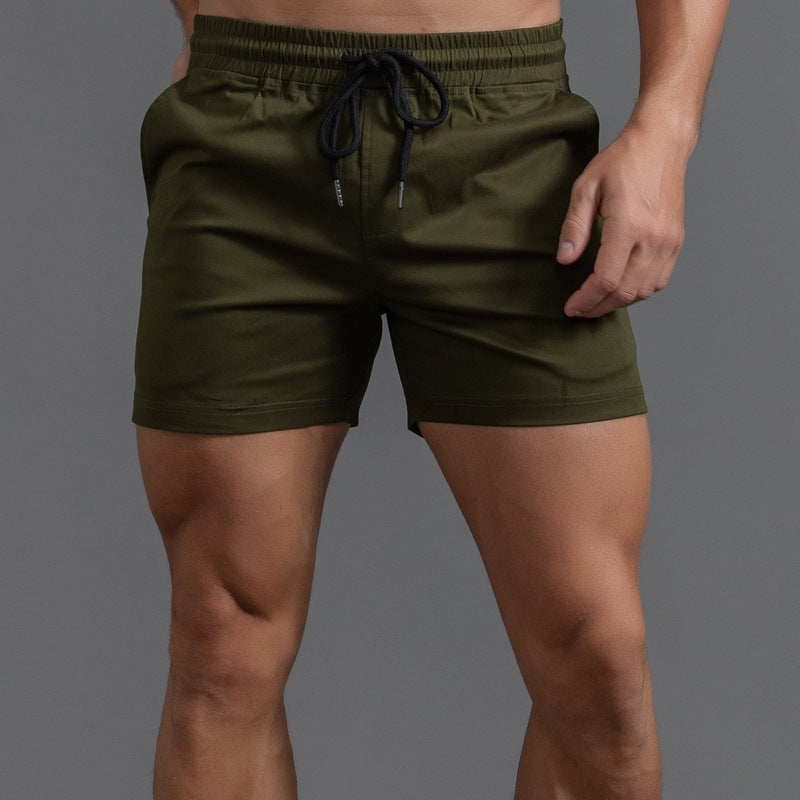 Men’s Elastic Waist Cotton Shorts-thumbmail-7