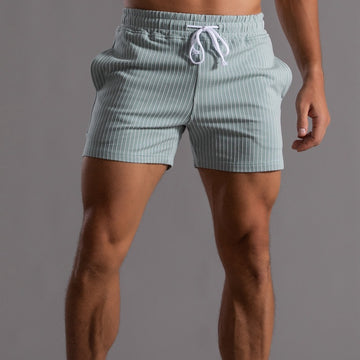 Men’s Minimal Striped Elastic Waist Shorts