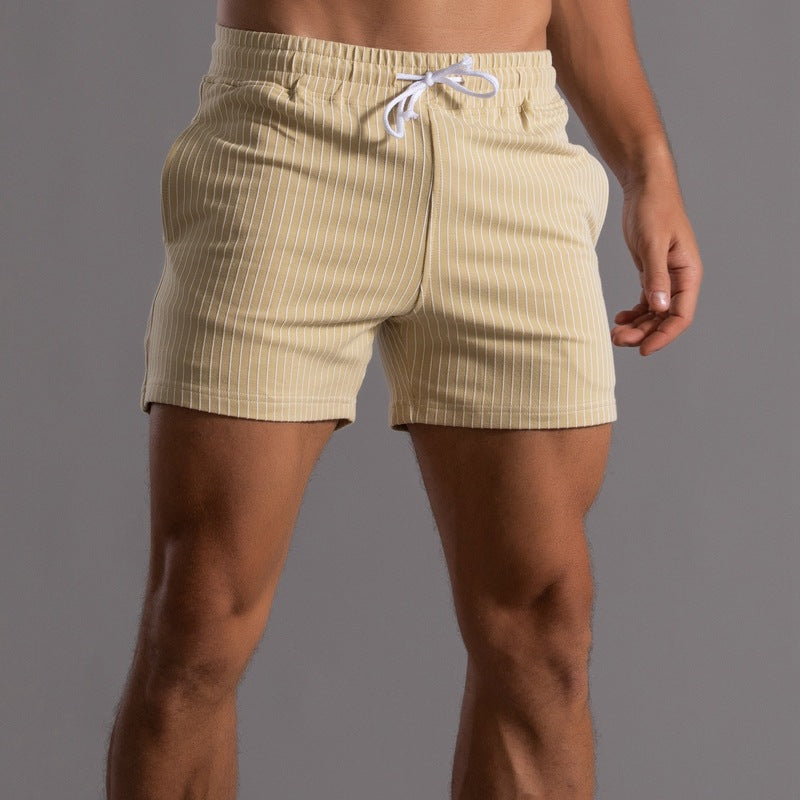 Men’s Minimal Striped Elastic Waist Shorts-thumbmail-2