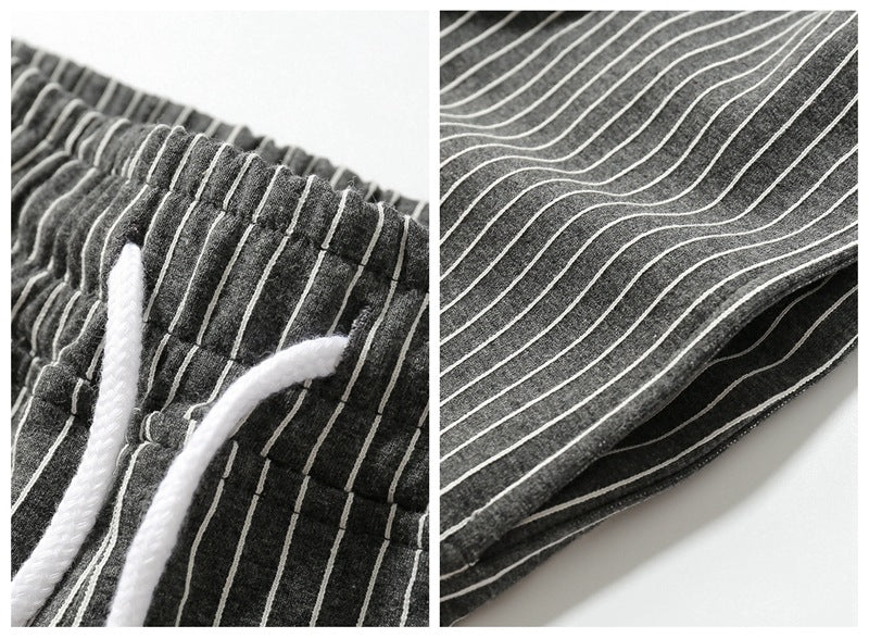 Men’s Minimal Striped Elastic Waist Shorts-thumbmail-8