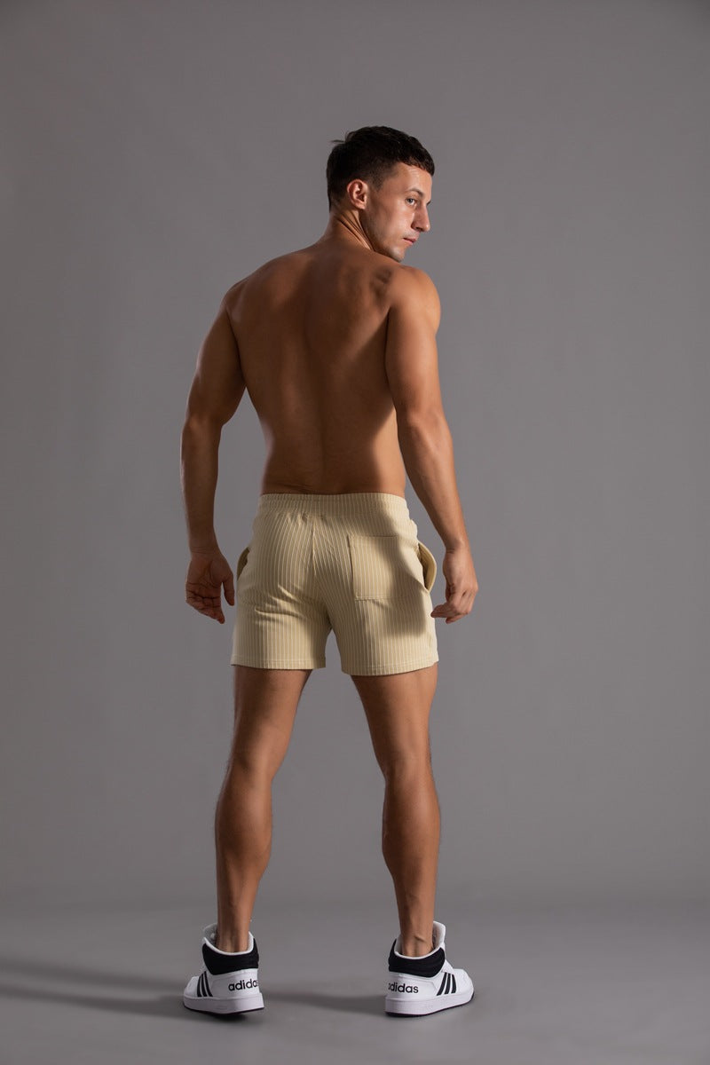 Men’s Minimal Striped Elastic Waist Shorts-thumbmail-15