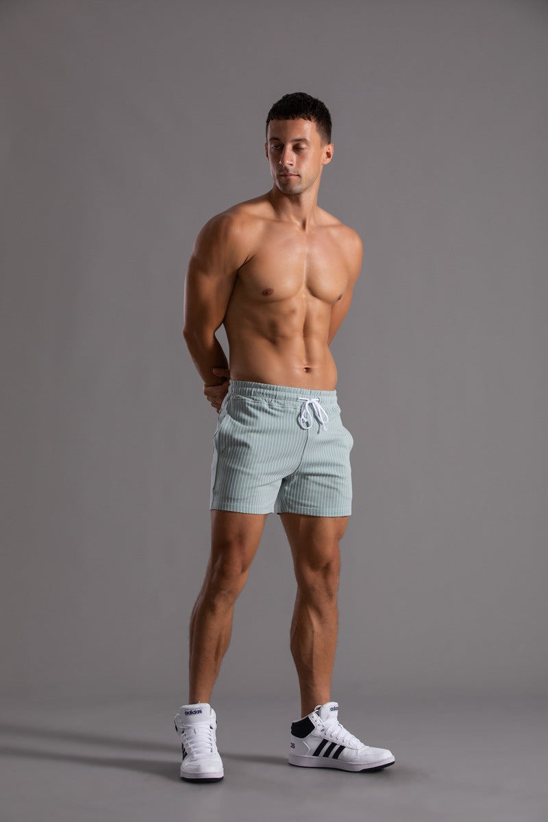 Men’s Minimal Striped Elastic Waist Shorts-thumbmail-21