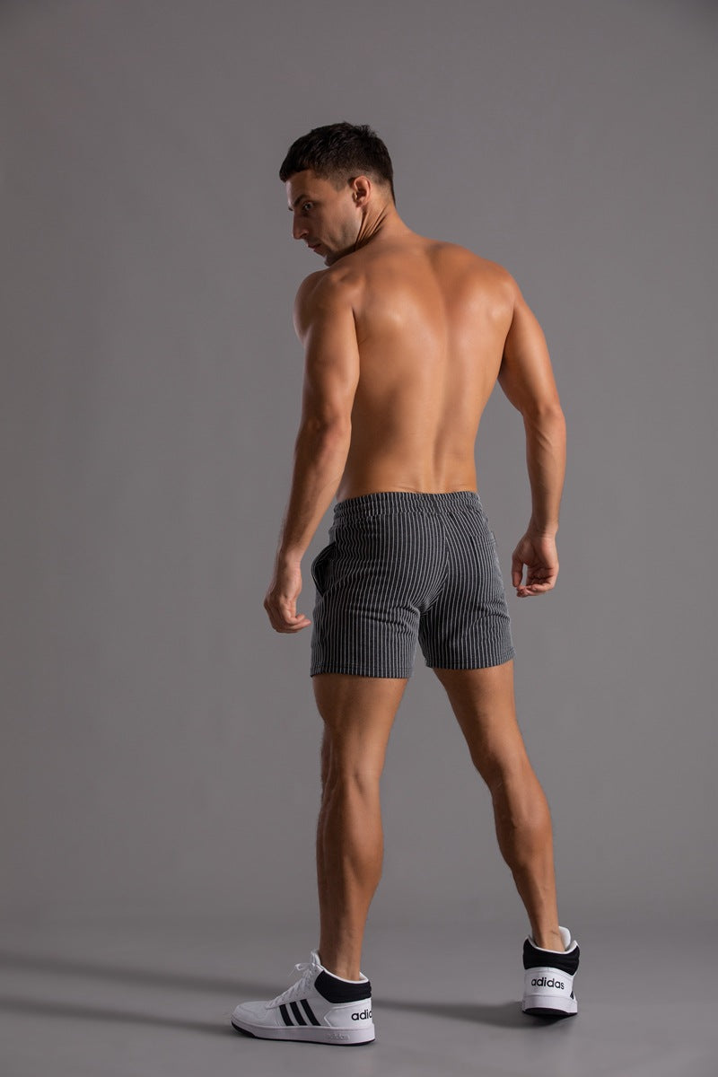 Men’s Minimal Striped Elastic Waist Shorts-thumbmail-30