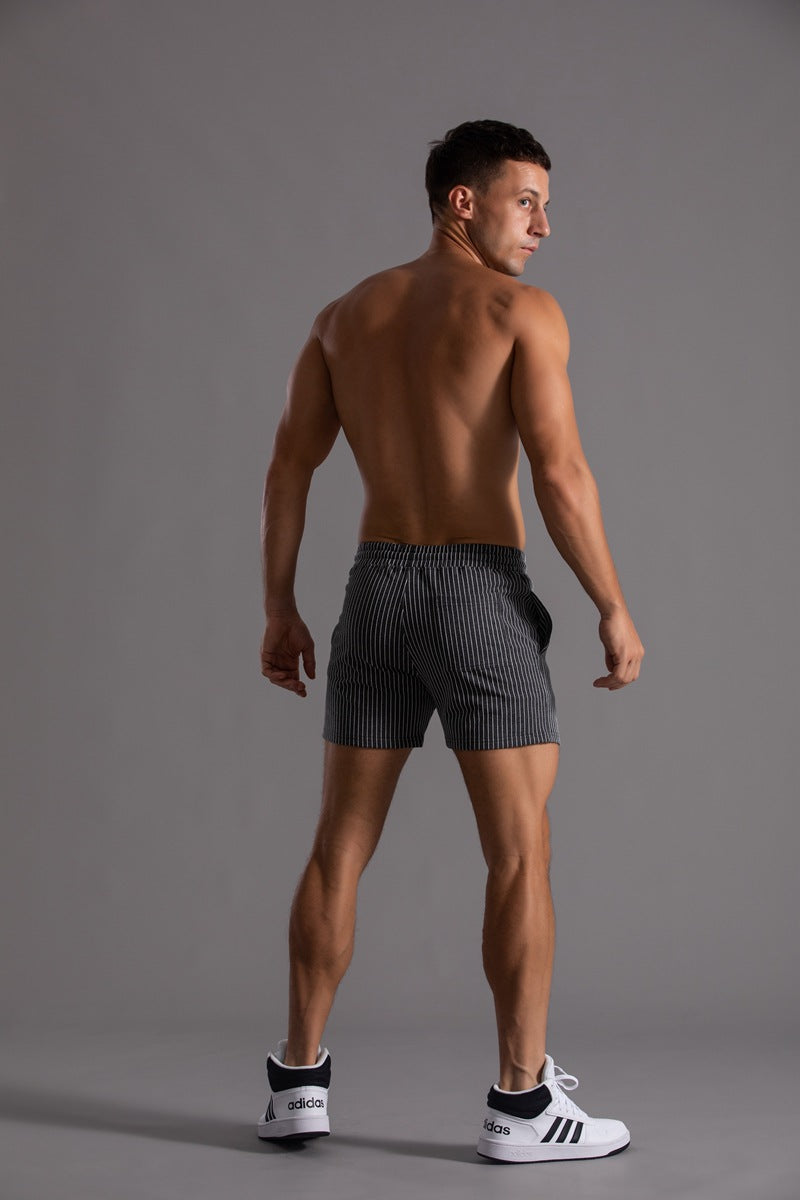 Men’s Minimal Striped Elastic Waist Shorts-thumbmail-41