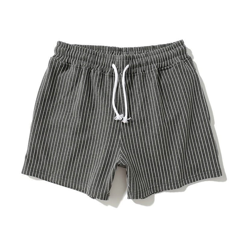 Men’s Minimal Striped Elastic Waist Shorts-thumbmail-42