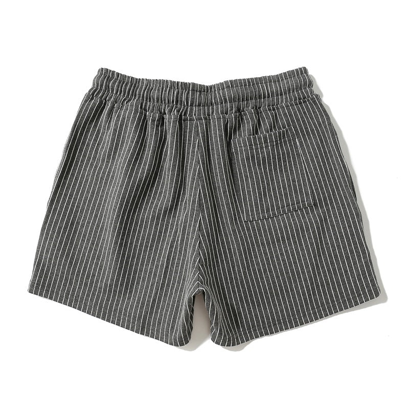 Men’s Minimal Striped Elastic Waist Shorts-thumbmail-43