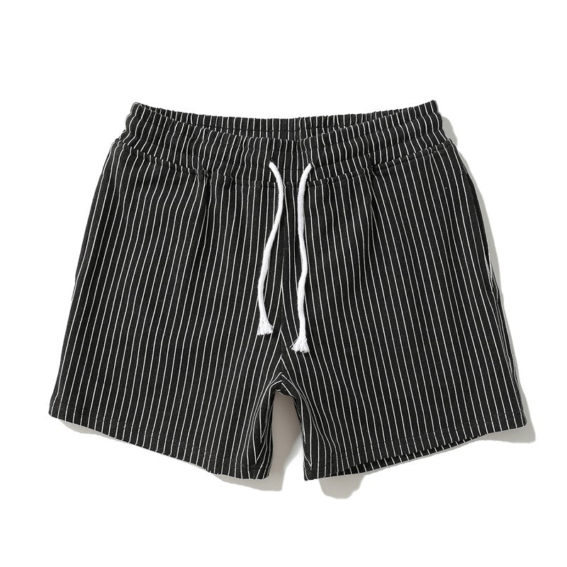 Men’s Minimal Striped Elastic Waist Shorts-thumbmail-47
