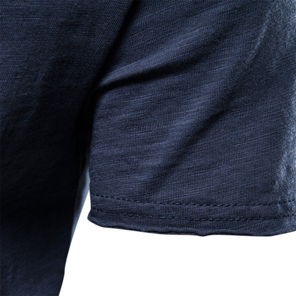 Men’s Slim Fit Slub Cotton Raw Edge Tee-thumbmail-7