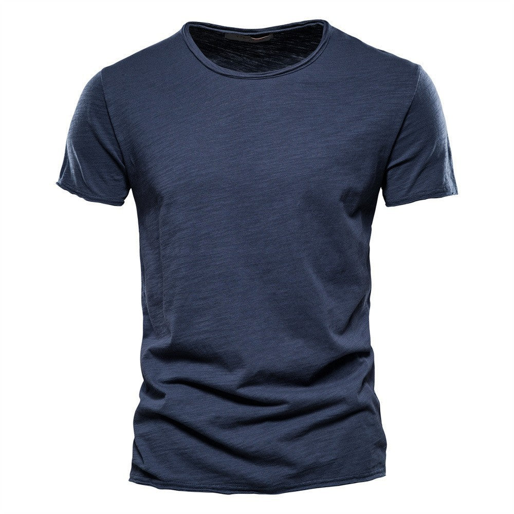 Men’s Slim Fit Slub Cotton Raw Edge Tee-thumbmail-9