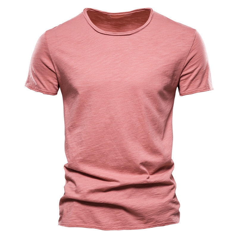 Men’s Slim Fit Slub Cotton Raw Edge Tee-thumbmail-11