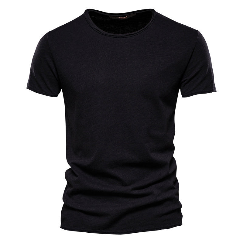 Men’s Slim Fit Slub Cotton Raw Edge Tee-thumbmail-13