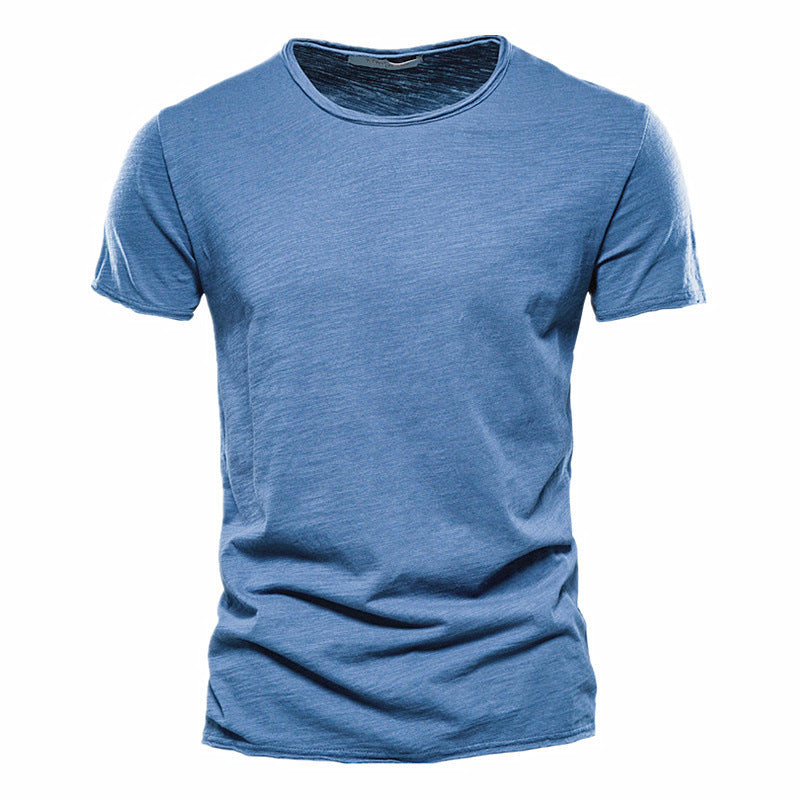 Men’s Slim Fit Slub Cotton Raw Edge Tee-thumbmail-15