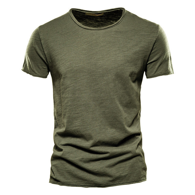 Men’s Slim Fit Slub Cotton Raw Edge Tee-thumbmail-16
