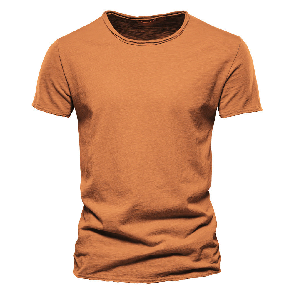Men’s Slim Fit Slub Cotton Raw Edge Tee-thumbmail-17