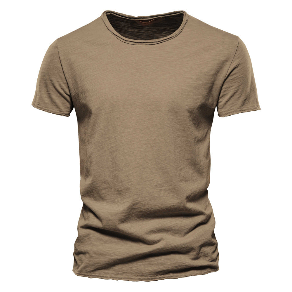Men’s Slim Fit Slub Cotton Raw Edge Tee-thumbmail-18
