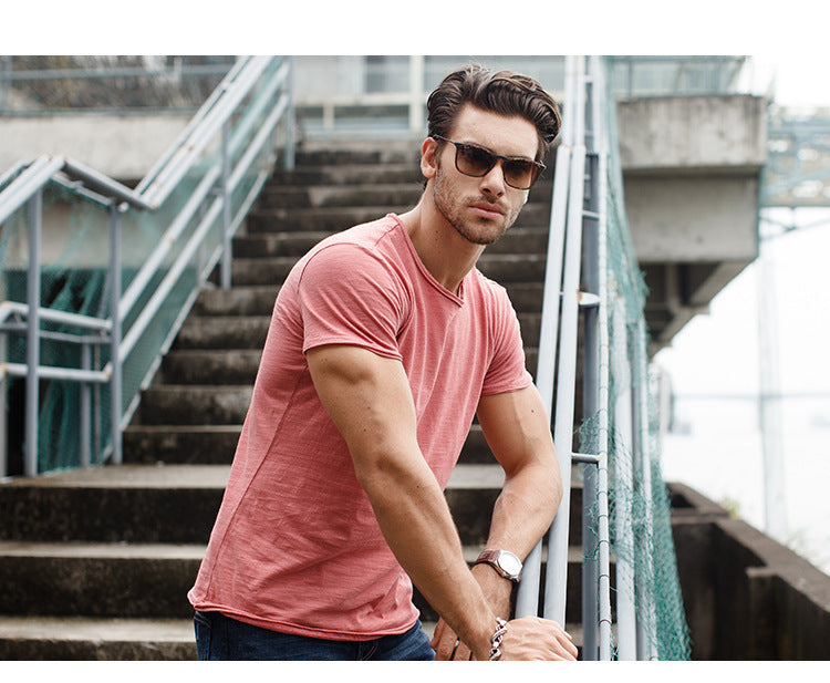 Men’s Slim Fit Slub Cotton Raw Edge Tee-thumbmail-26