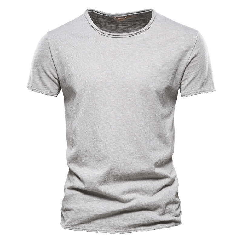 Men’s Slim Fit Slub Cotton Raw Edge Tee-thumbmail-31