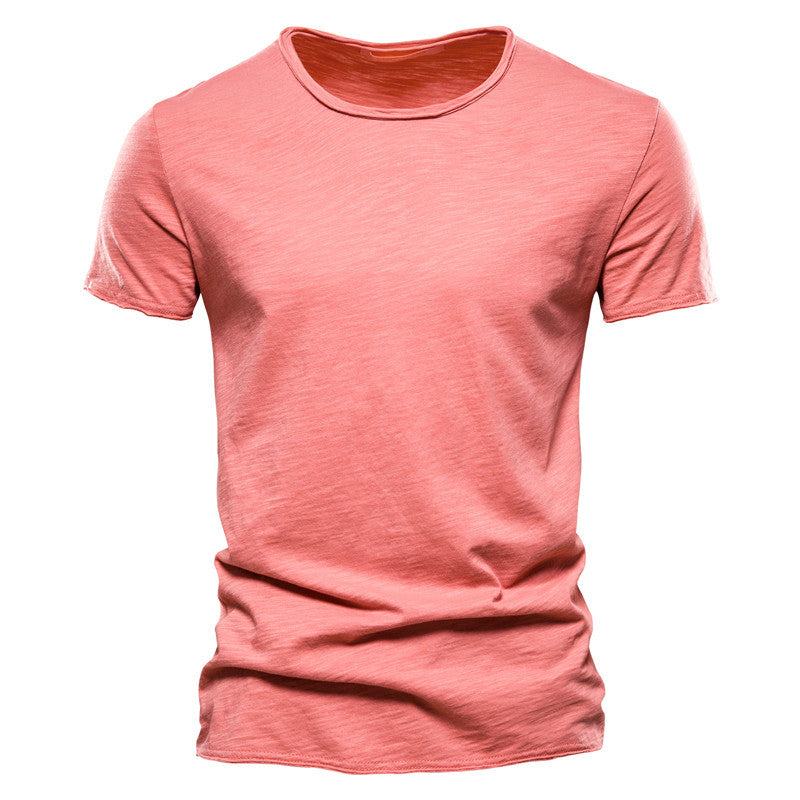 Men’s Slim Fit Slub Cotton Raw Edge Tee-thumbmail-34