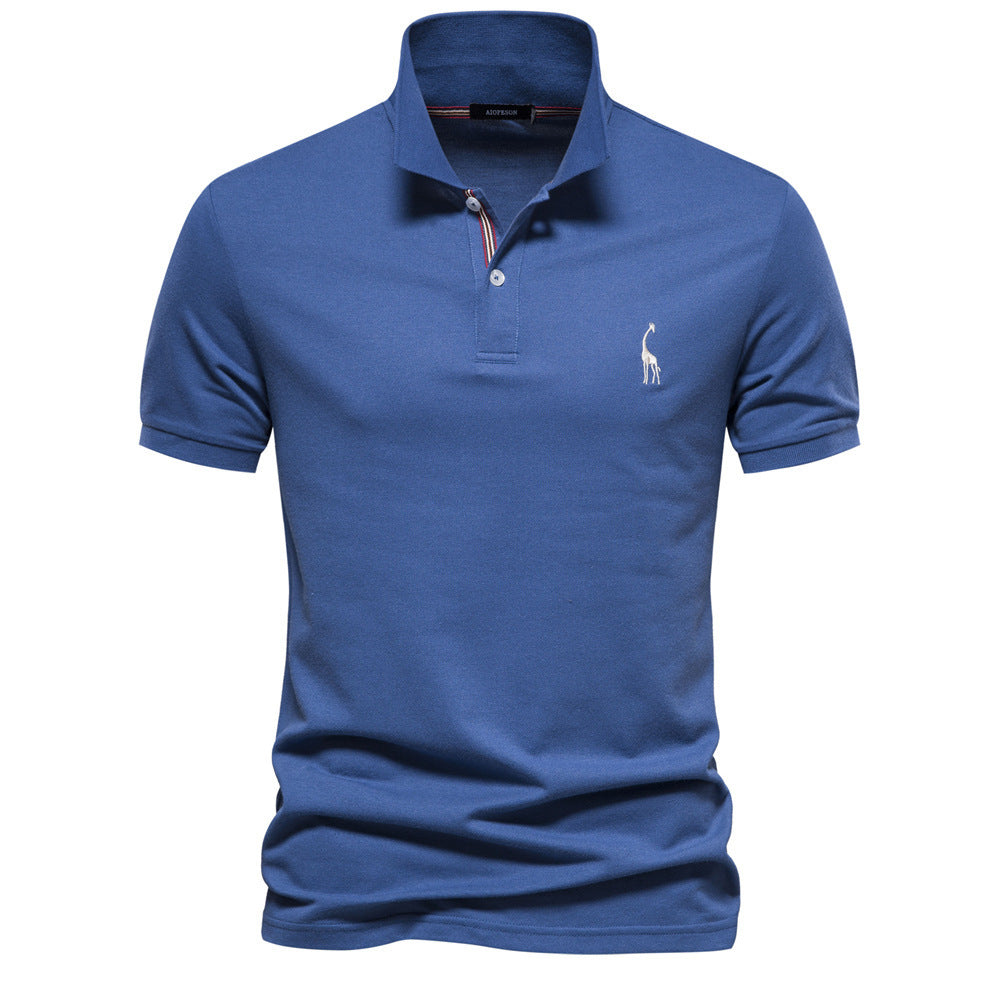 Polo da uomo in misto cotone con ricamo
