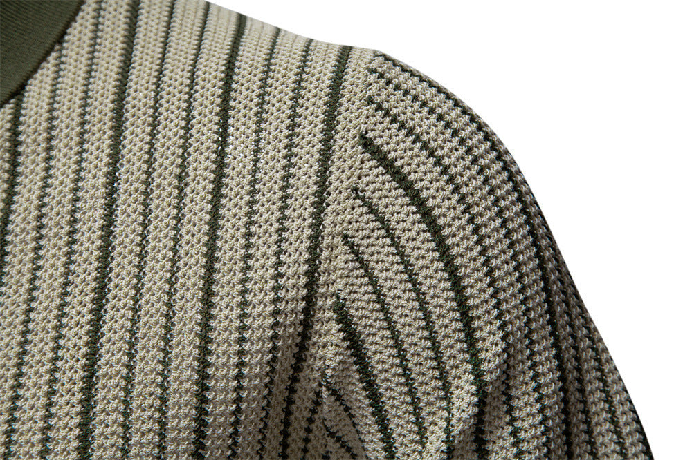 Polo en maille à rayures et boutons pour homme-thumbmail-13