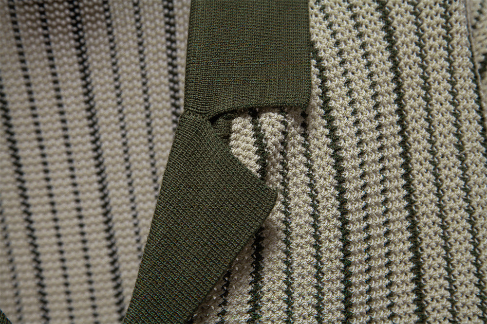 Polo en maille à rayures et boutons pour homme-thumbmail-14
