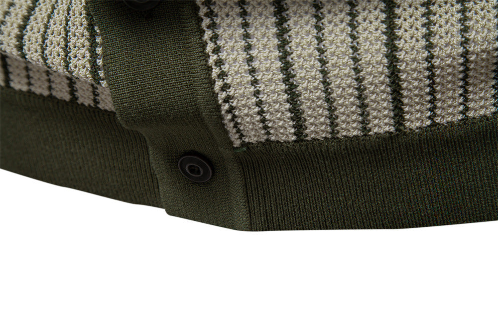 Polo en maille à rayures et boutons pour homme-thumbmail-18