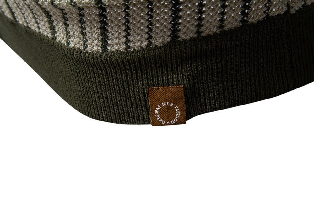 Polo en maille à rayures et boutons pour homme-thumbmail-19