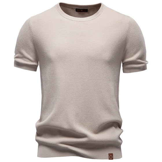 Men’s Textured Knit Crew Neck T-Shirt