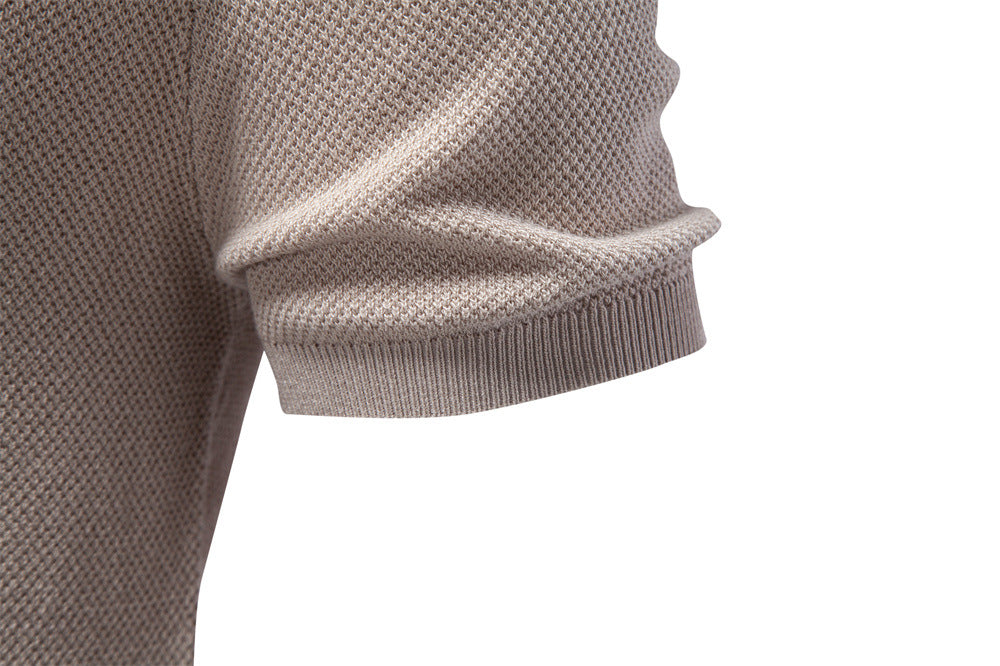 Camiseta de punto texturizado con cuello redondo para hombre-thumbmail-10