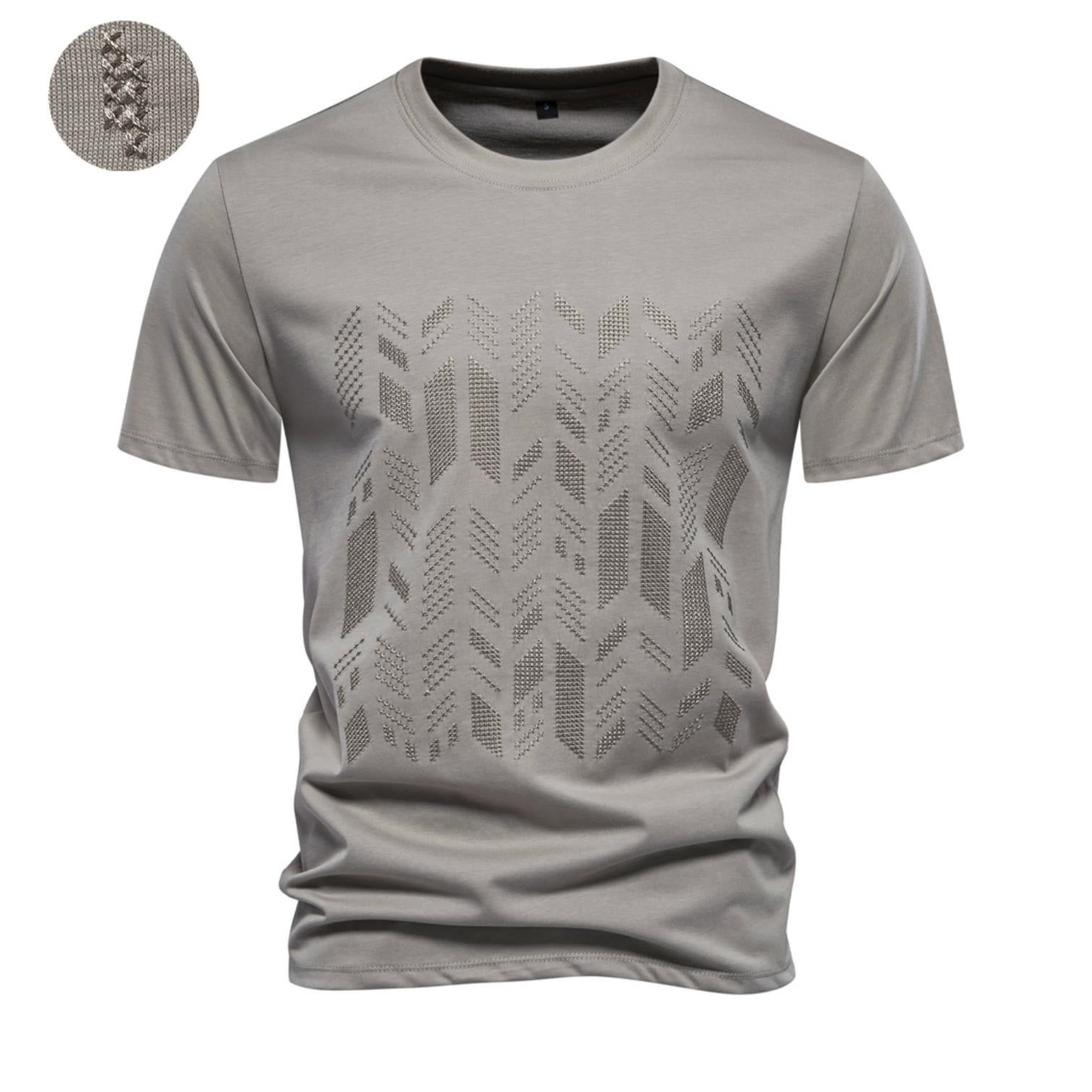 T-shirt da uomo in misto cotone testurizzato con grafica