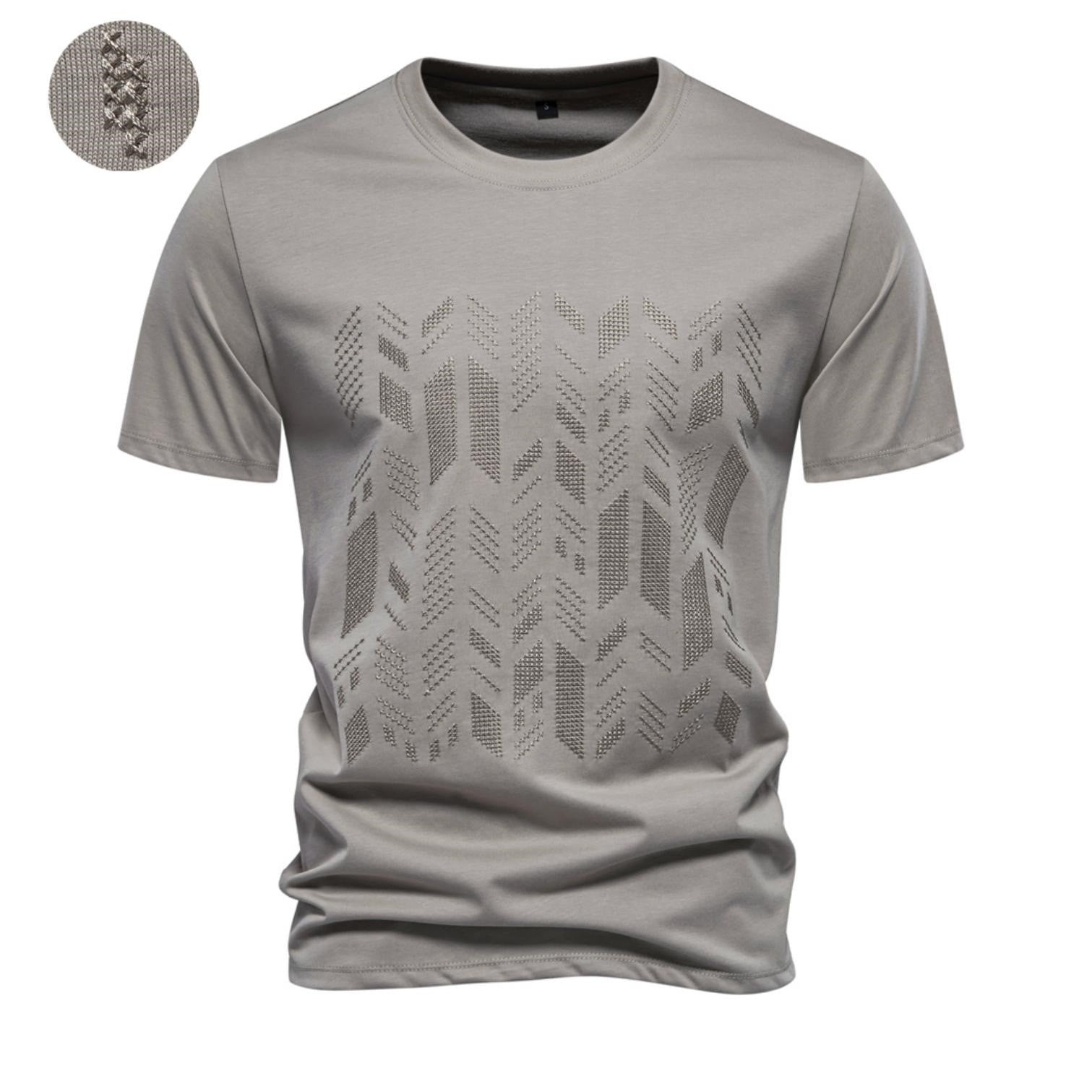 Camiseta de mezcla de algodón con gráfico texturizado para hombre-thumbmail-6