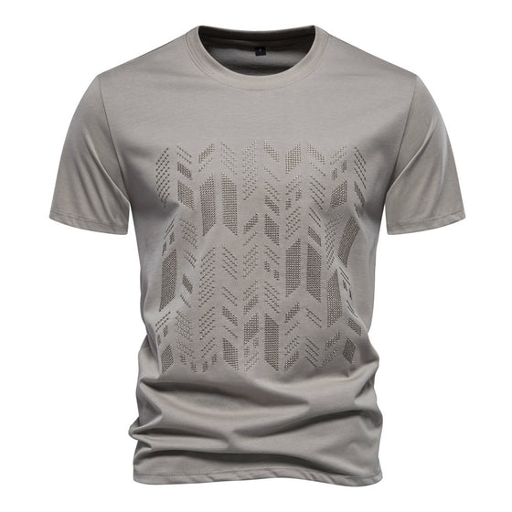 Men’s Textured Graphic Cotton Blend T-Shirt