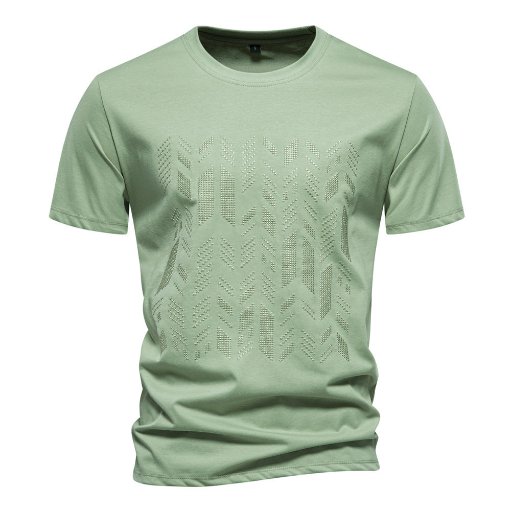 Camiseta de mezcla de algodón con gráfico texturizado para hombre-thumbmail-11