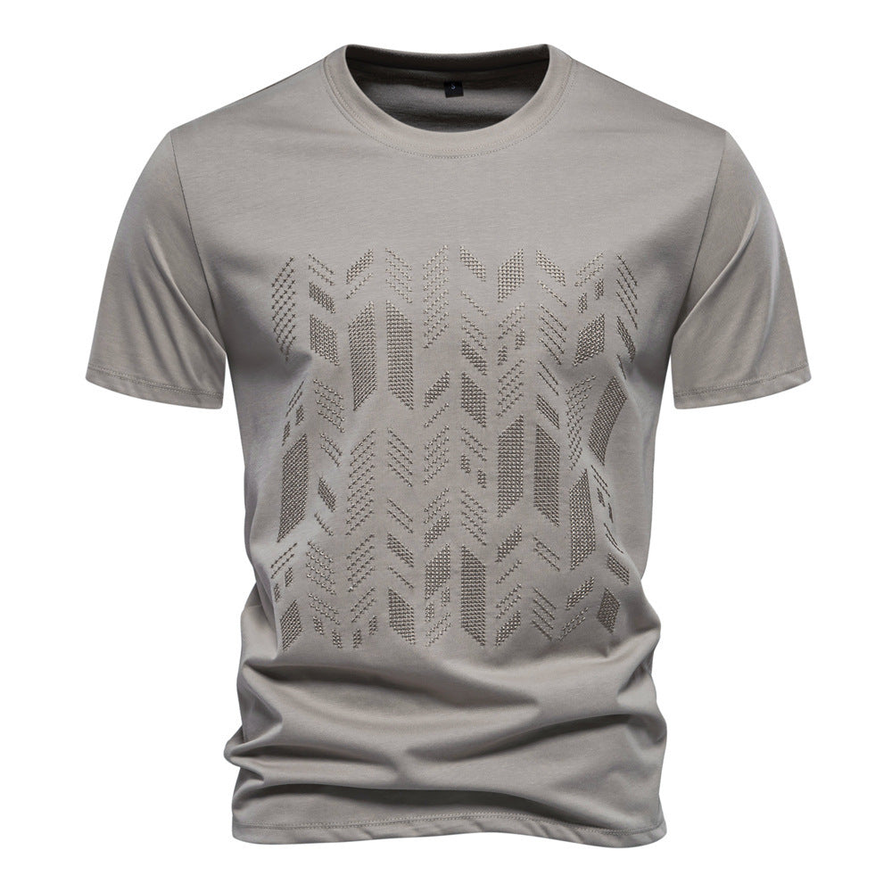 Camiseta de mezcla de algodón con gráfico texturizado para hombre-thumbmail-13
