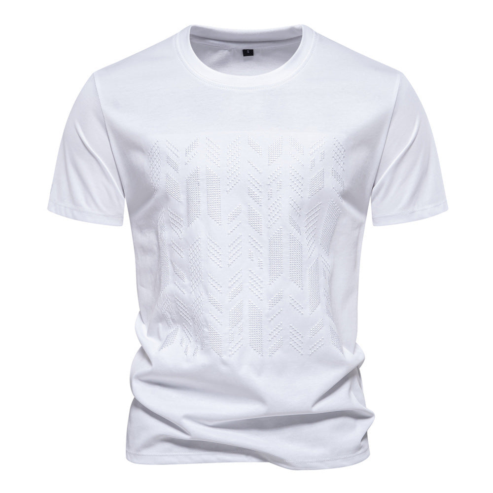 Camiseta de mezcla de algodón con gráfico texturizado para hombre-thumbmail-15