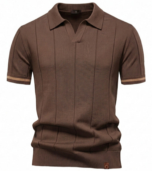 Polo da uomo in maglia a righe decise