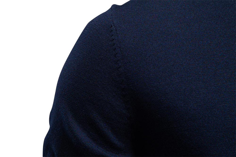 Camiseta de punto de algodón con cuello redondo para hombre-thumbmail-19