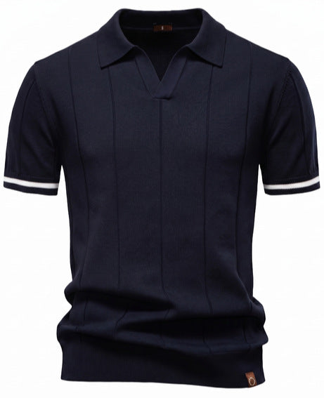 Polo en maille à rayures épaisses pour homme-thumbmail-3