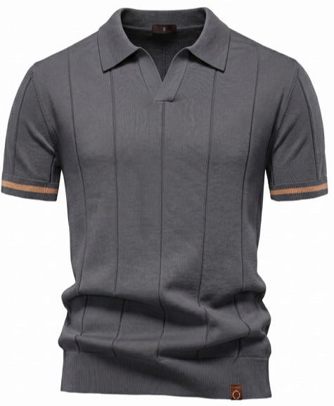 Polo en maille à rayures épaisses pour homme-thumbmail-4